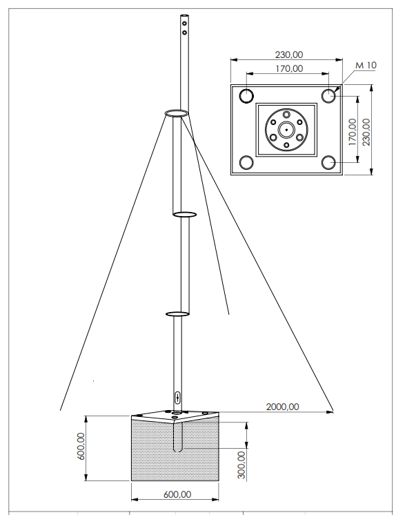 Mast Tower & Zubehör Tragfähigkeit bis 40 kg für Windgeneratoren von IstaBreeze®