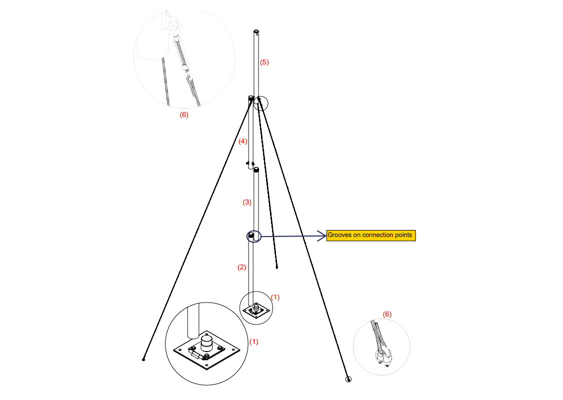 Mast Tower & Zubehör Tragfähigkeit bis 40 kg für Windgeneratoren von IstaBreeze®