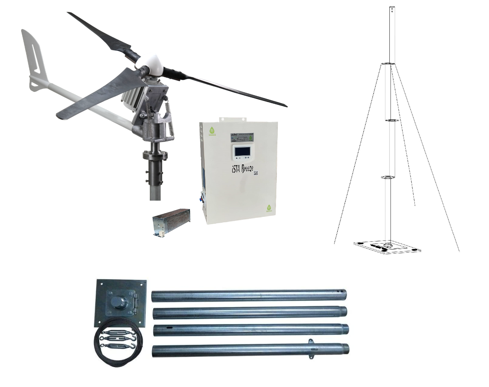 Windgenerator Set , Kit Komplett Paket