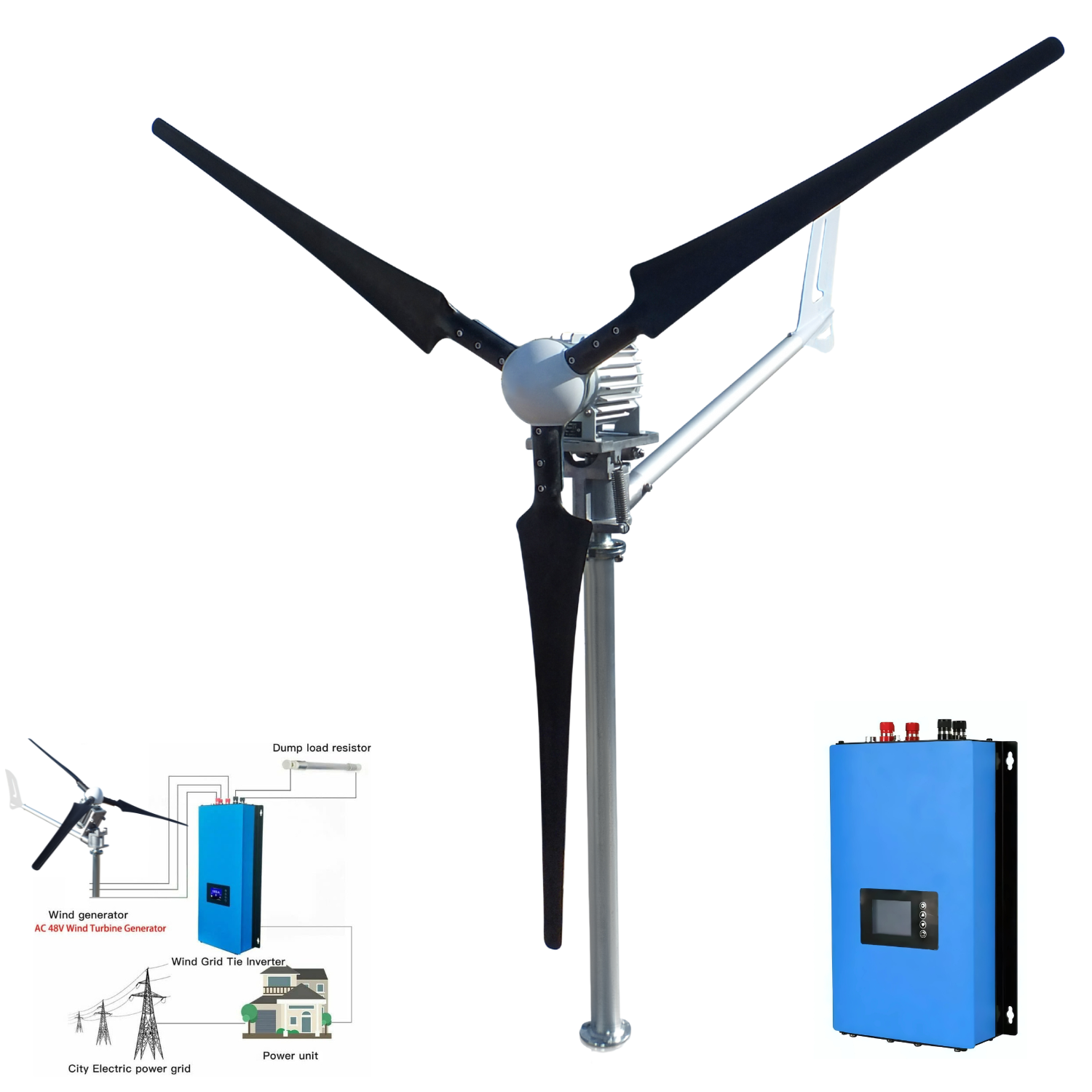 220 Volt Windsafe IstaBreeze®  2000 Watt Windkraftanlage  direkt an die Steckdose