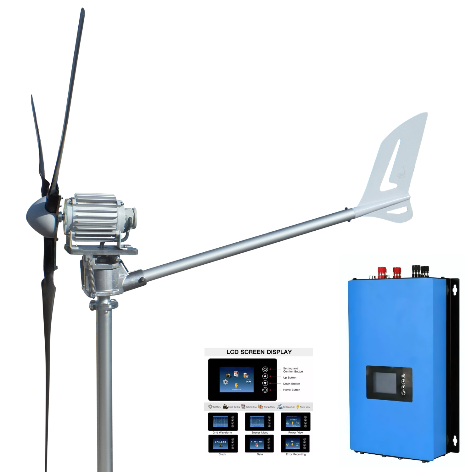 220 Volt Windsafe IstaBreeze®  2000 Watt Windkraftanlage  direkt an die Steckdose