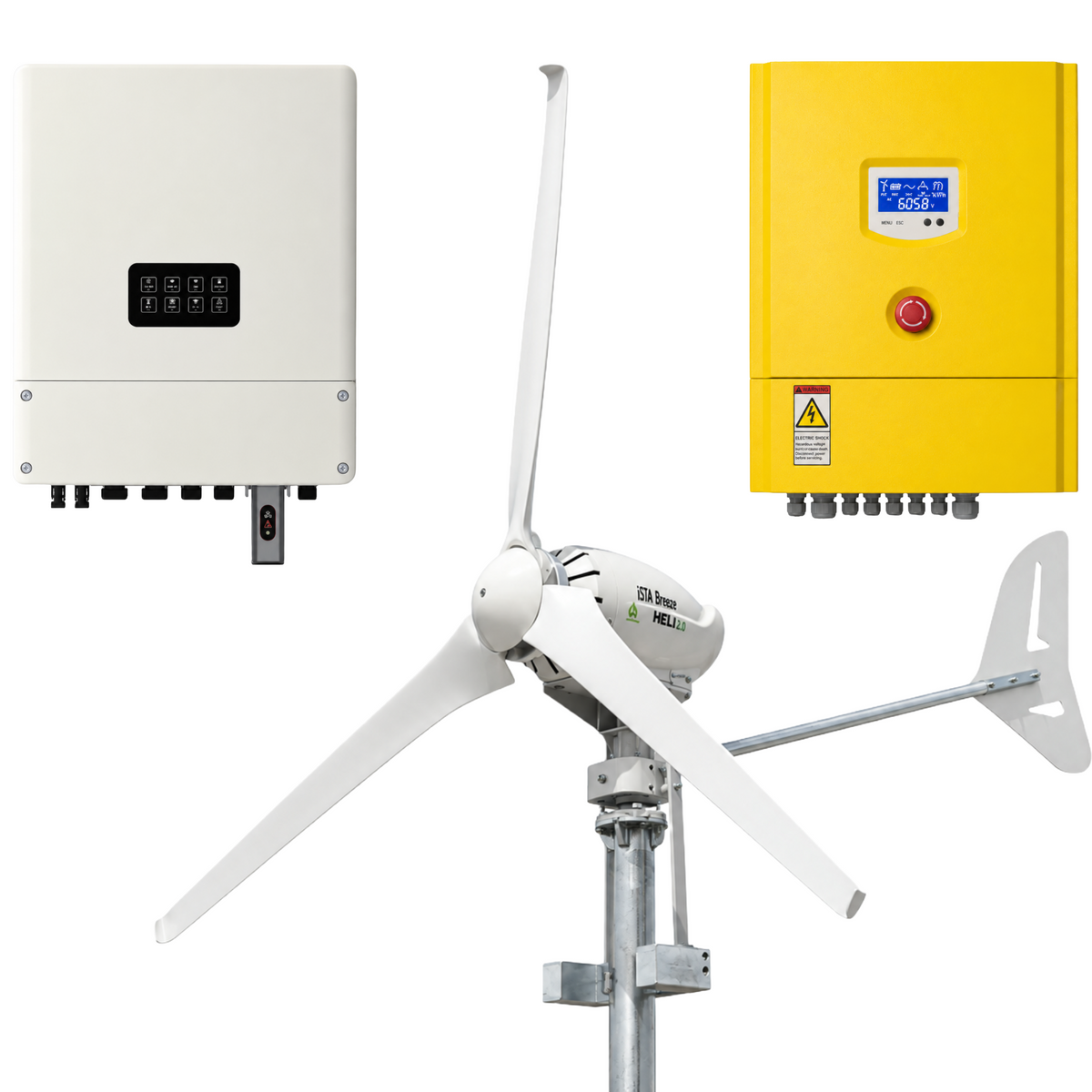 IstaBreeze® Heli 2.0 Windgenerator –  Low  RPM, Komplettset mit Wechselrichter & Controller