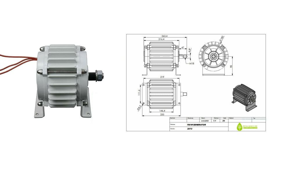 ISTABREEZE 2000 Watt 48 Volt Permanentmagnet Generator Elektrischer 3